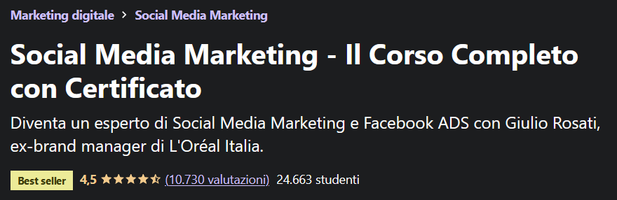 Diventa un Social Media Manager con un corso certificato e l'84% di sconto!