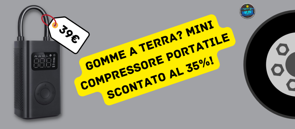 Gomme a terra? Mini compressore portatile scontato al 35%!