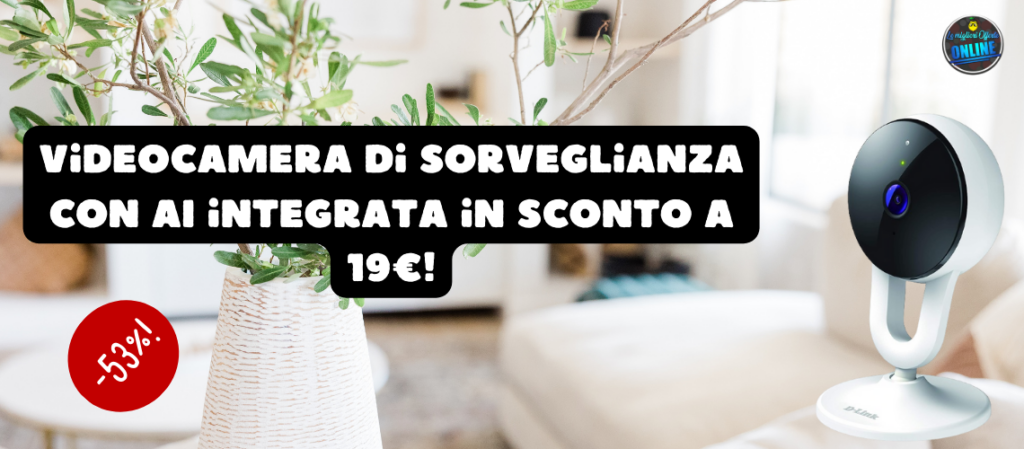 Videocamera di sorveglianza con AI integrata in sconto a 19€