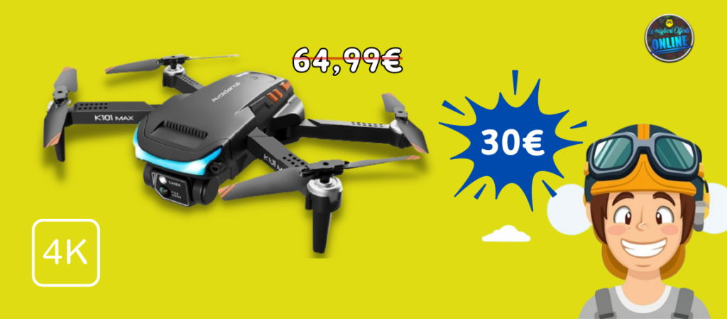 Questo drone con telecamera 4k costa solo 30€! sconto del 50%